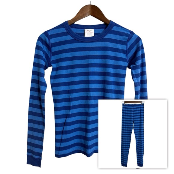 Hanna Andersson pajama pj set kids 14 unisex stripes nautical matching organic - Picture 1 of 13